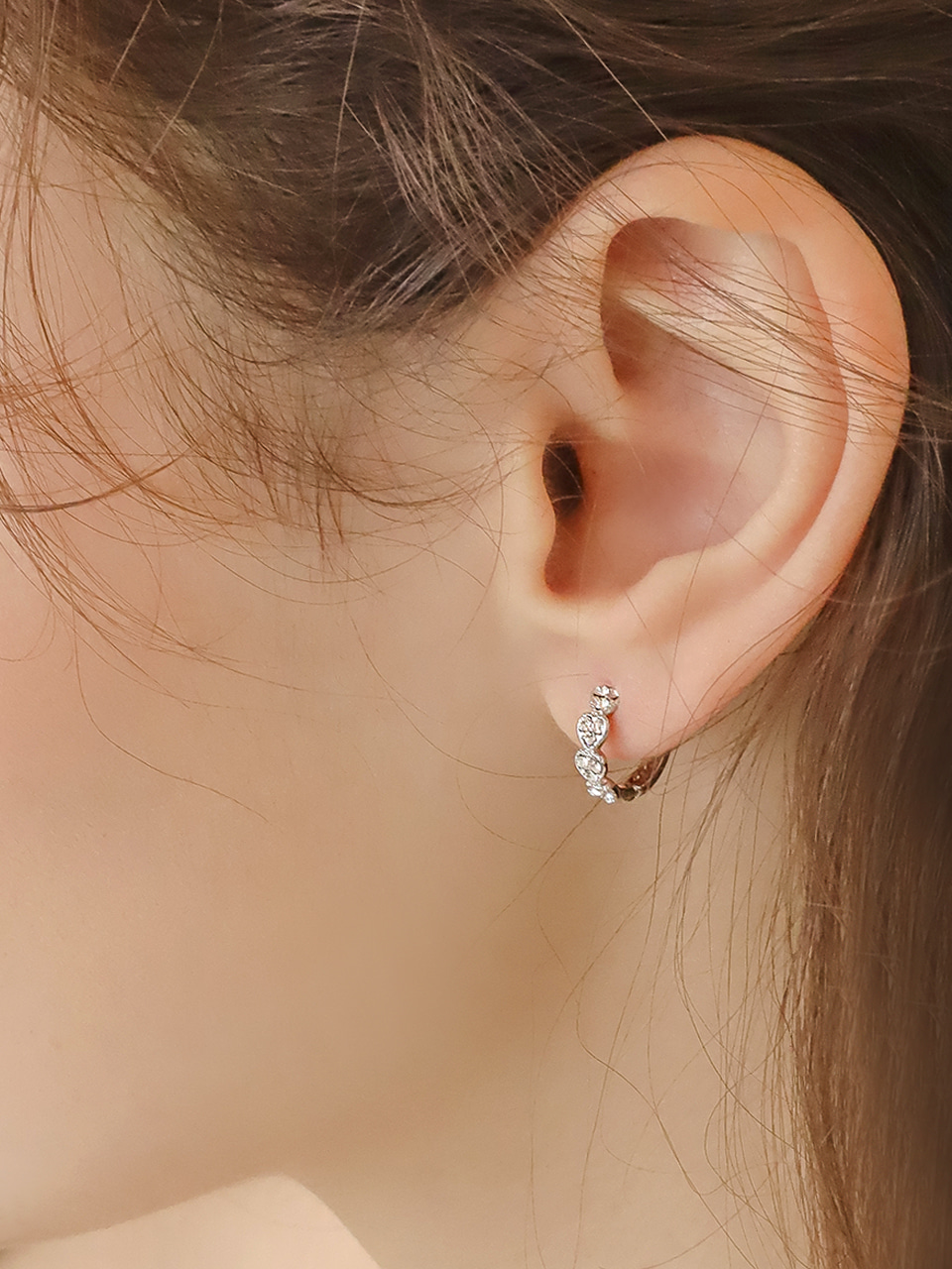 [셀럽 착용]petit heart cubic earring