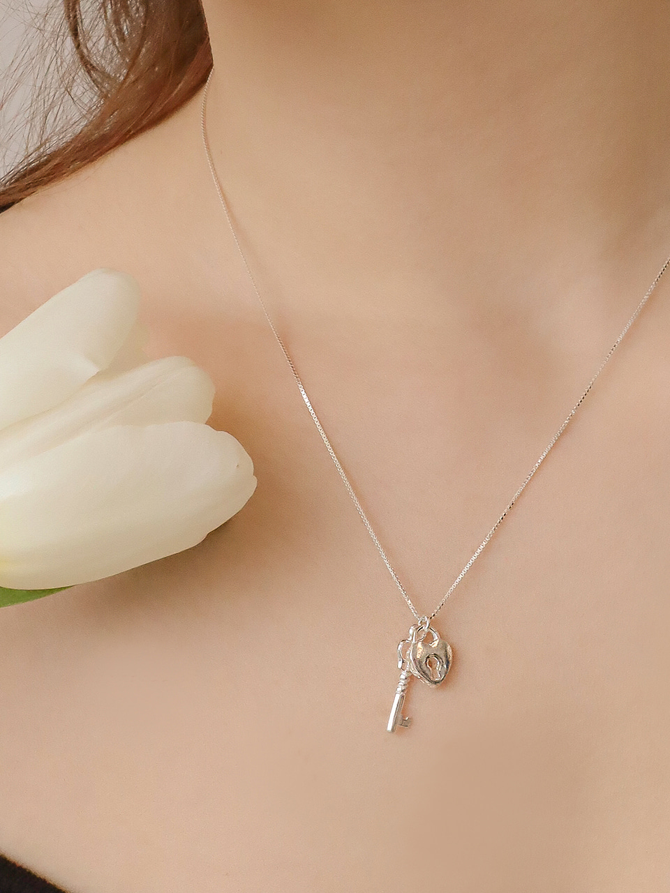 [마마무 휘인 착용] heart lock necklace