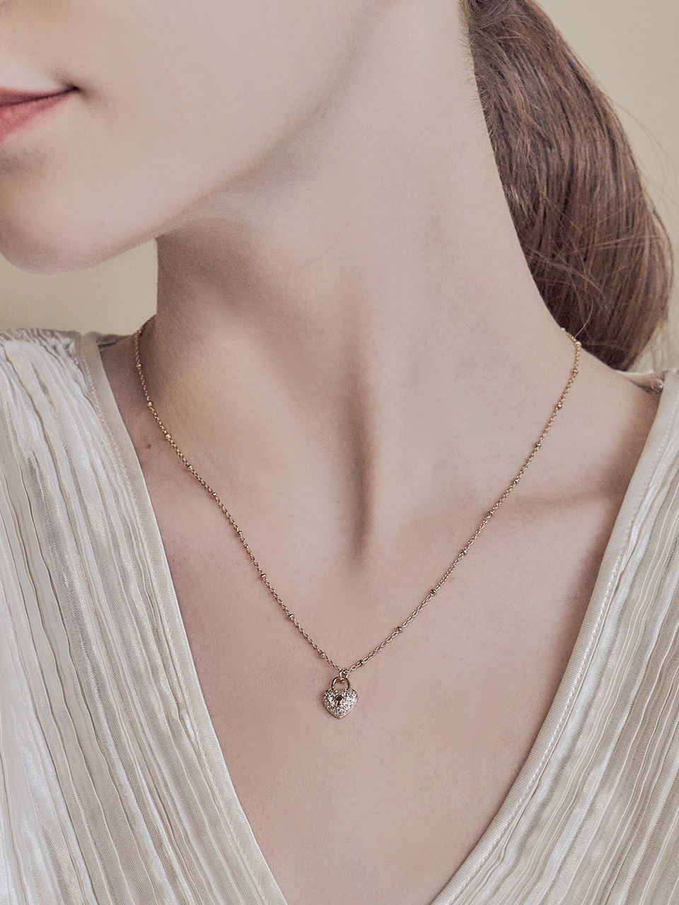 [프로미스나인 이나경 착용] sparkling heart necklace