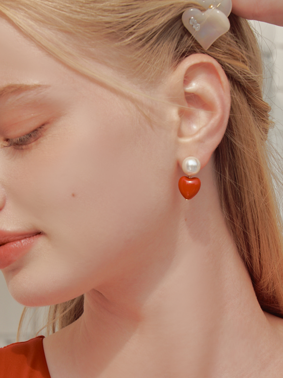 [태연 아이브 장원영 리즈 착용] candy heart pearl earring