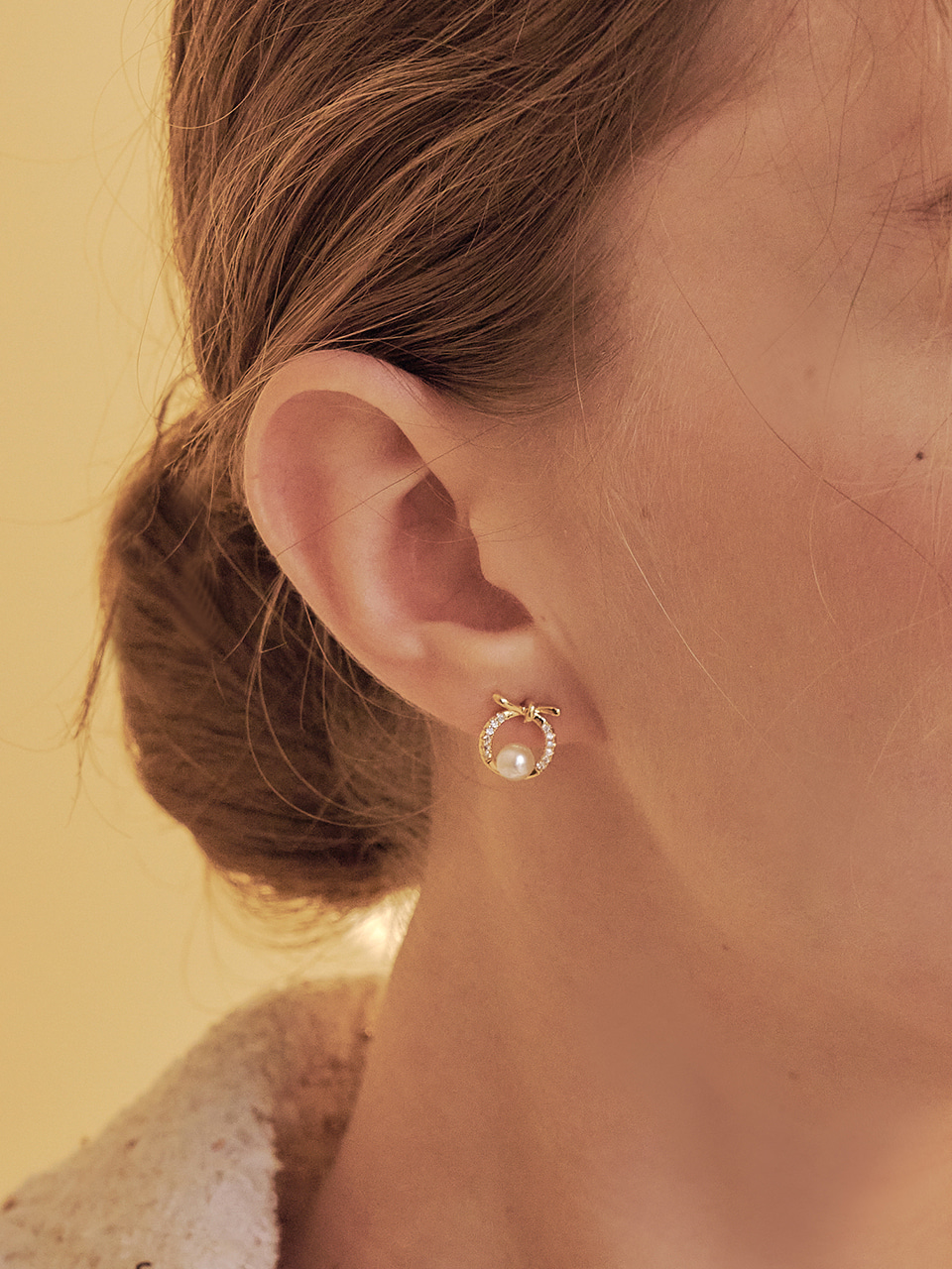 lilian pearl cubic earring