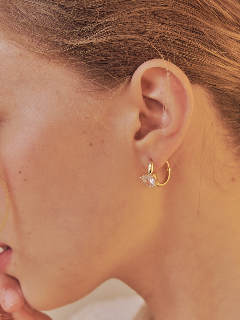 quinn heart cubic earring