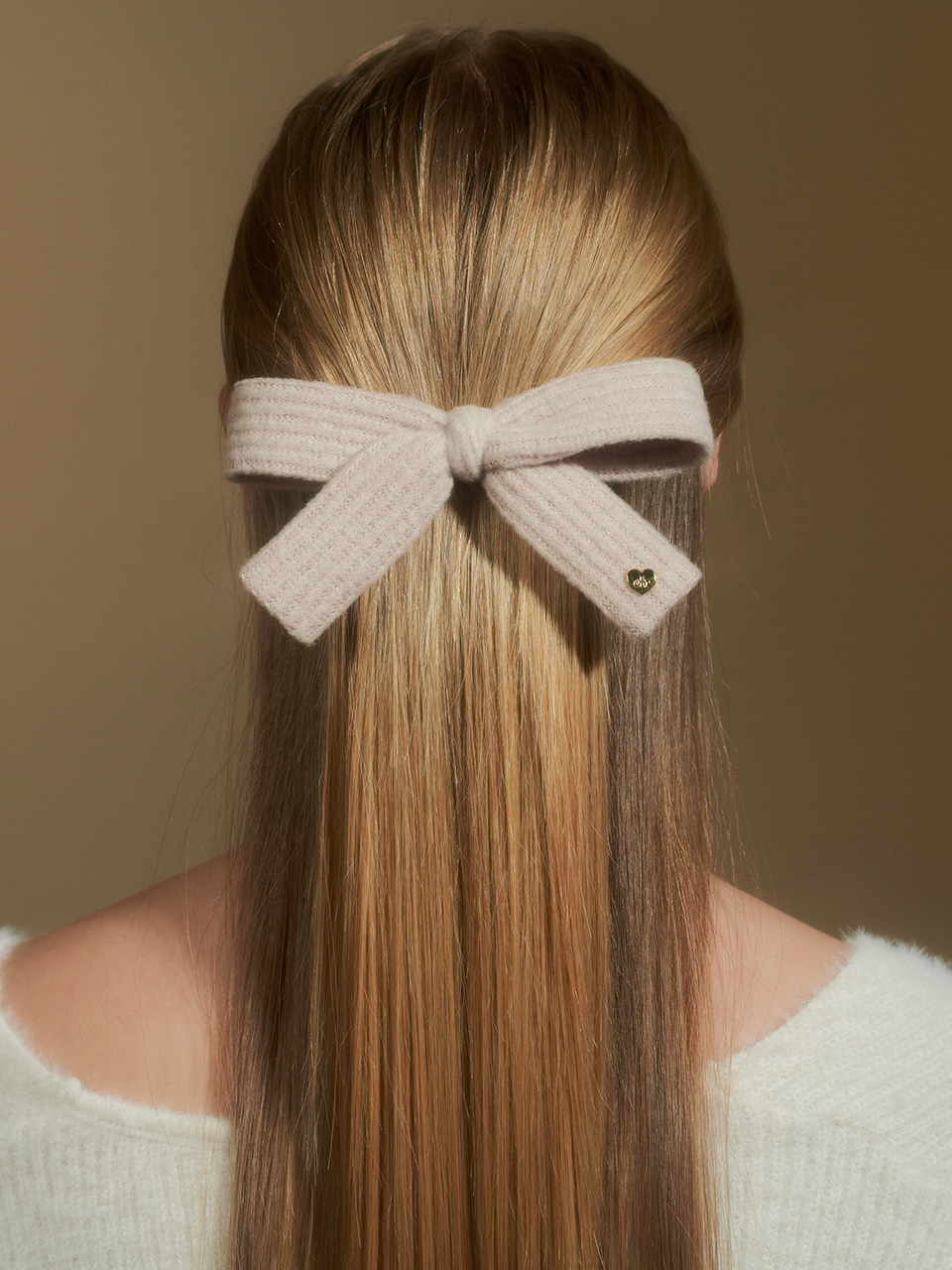 noel ribbon knit hairpin_beige