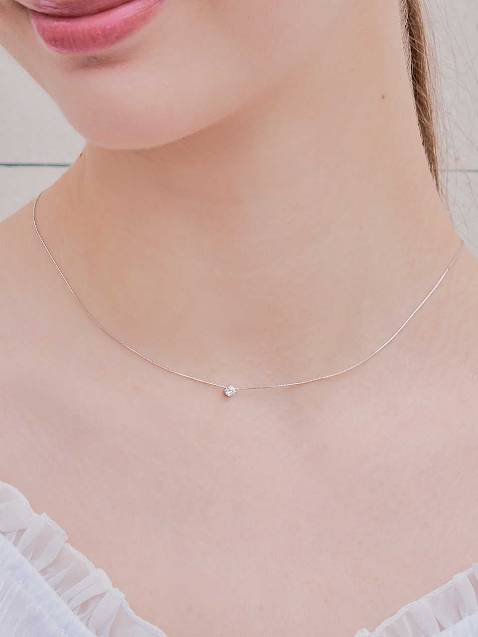 [셀럽 착용] whisper cubic necklace