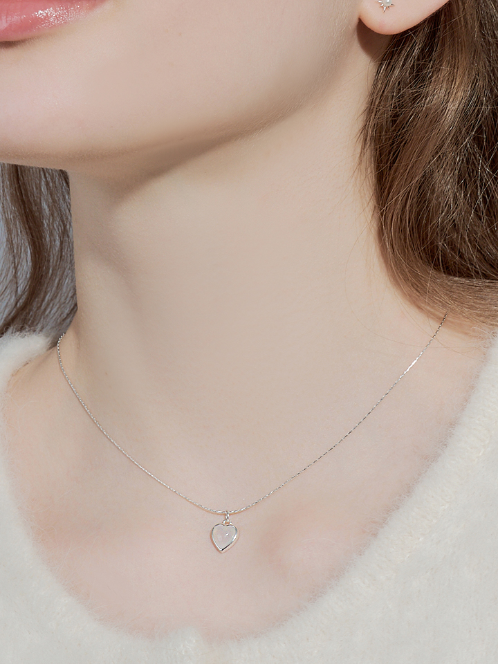 [단독][아이브 가을 착용] soap heart necklace