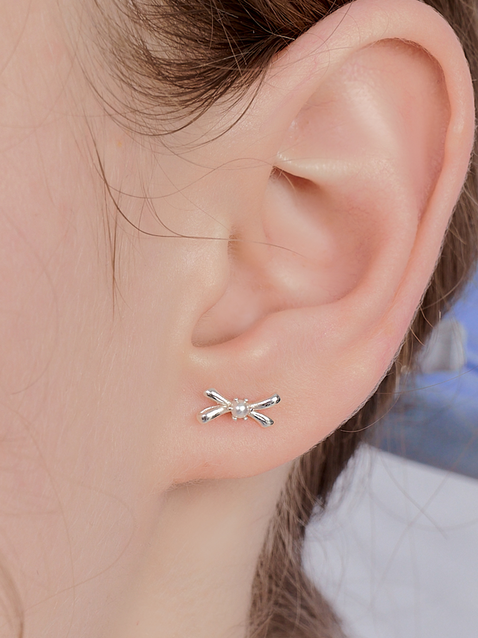 [셀럽 착용] angel ribbon pearl earring