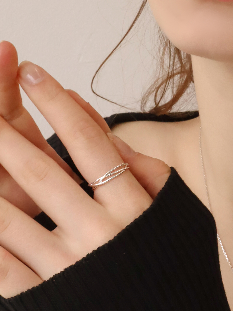 [셀럽 착용] slim layered ring