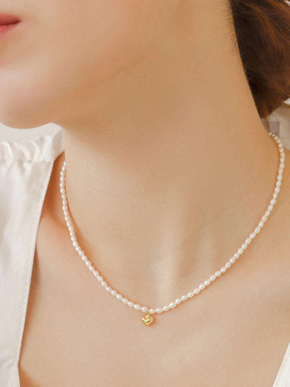 petit heart pearl necklace