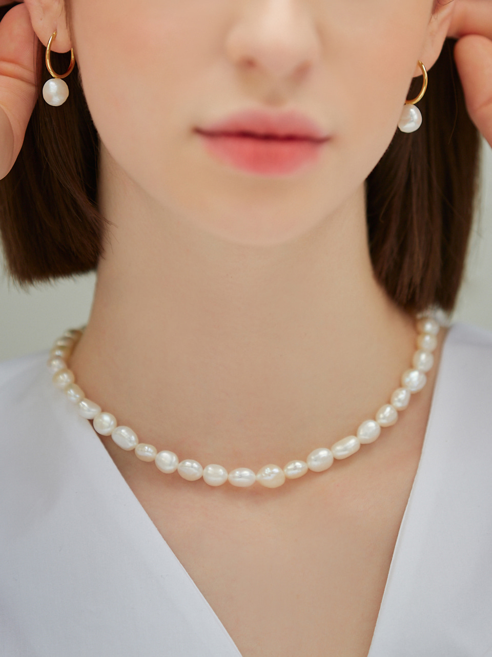 [크리스탈 모모랜드 제인 착용] romantic real pearl necklace