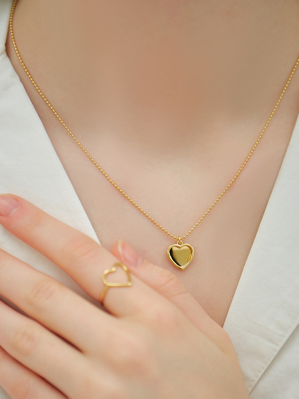 [있지 리아 장원영 효연 착용] double heart necklace