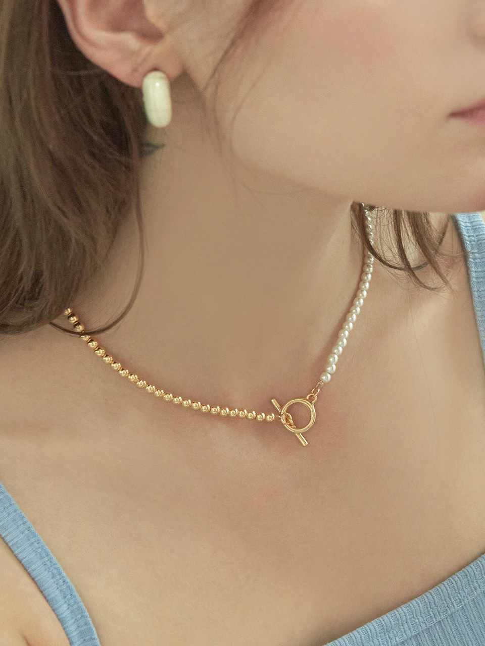 [러블리즈 미주 여자친구 소원 착용] dore pearl necklace