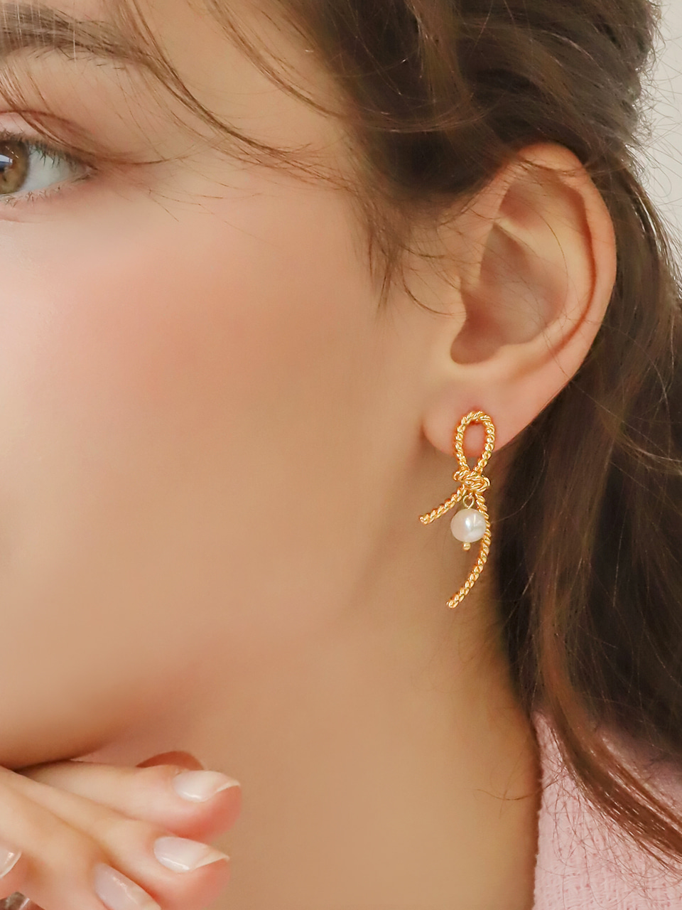 [프로미스나인 규리 윤하 착용] rope knot pearl earring