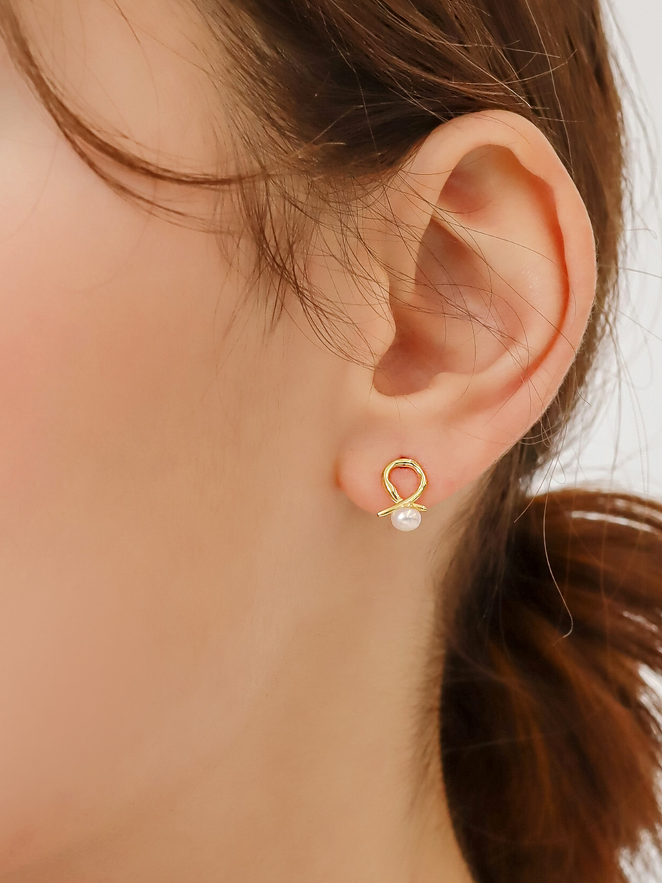 [여자아이들 미연 전혜빈 착용] mini loop pearl earring