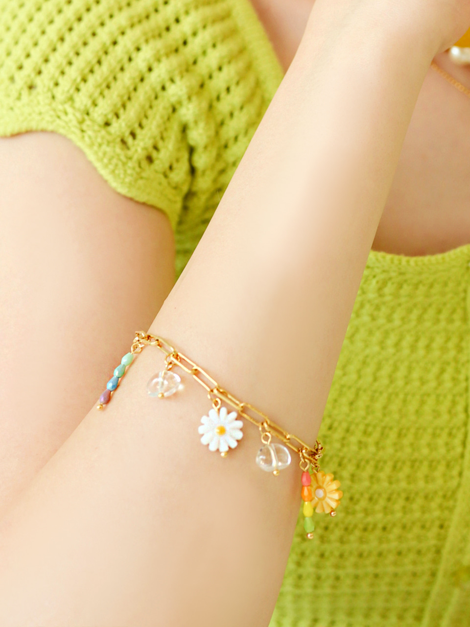 [태연 오마이걸 효정 착용] sunny flower bracelet