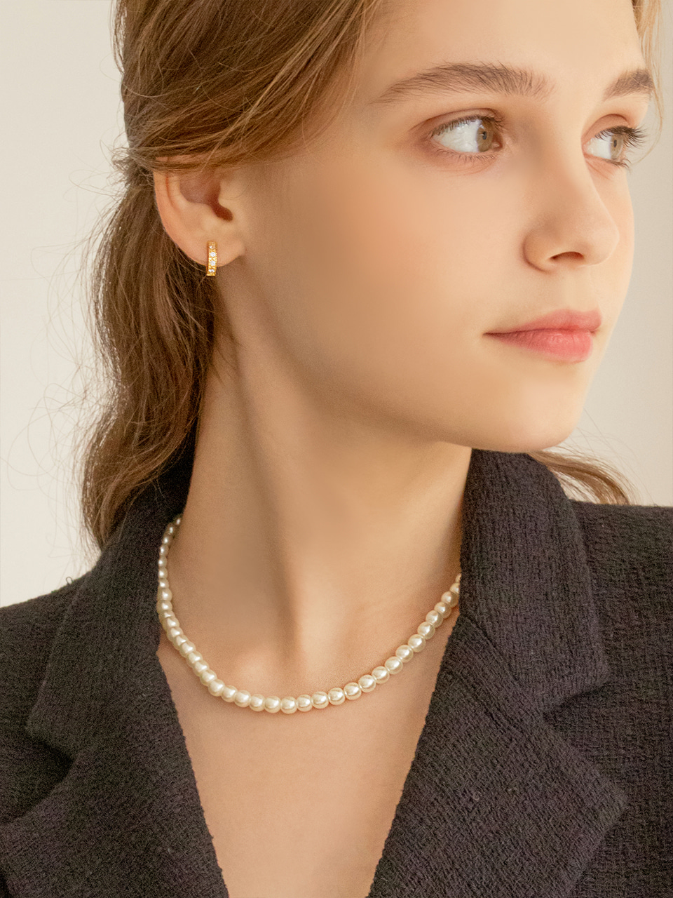 [우즈 우주소녀 다영 엑시 착용] blanc pearl necklace