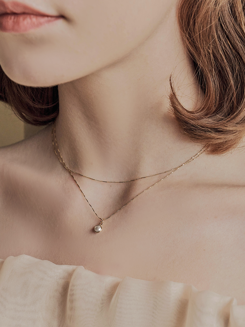 [몬스타엑스 아이엠 착용] lily pearl layered necklace
