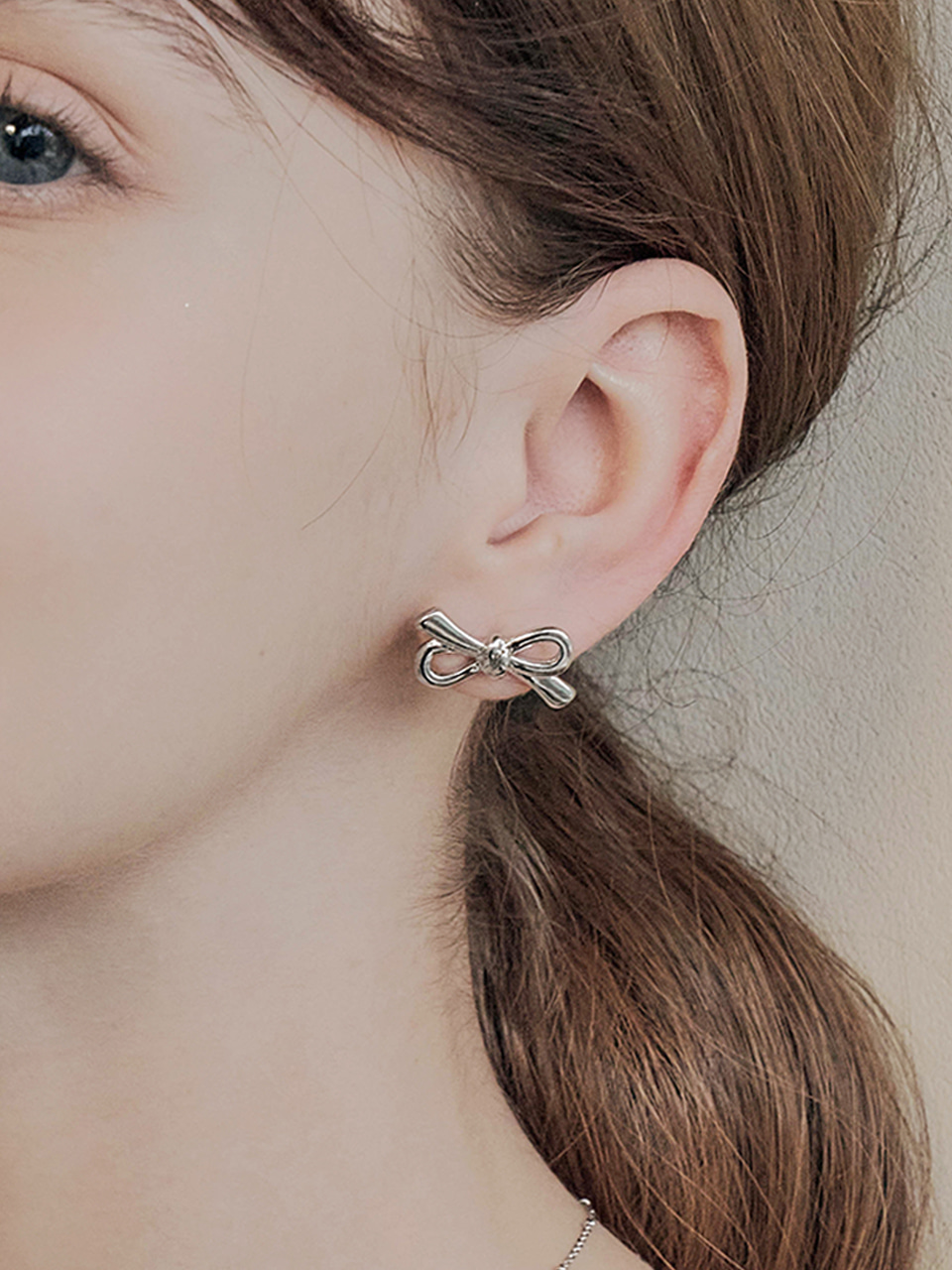 [여자아이들 미연 아이브 안유진 착용] ribbon knot earring