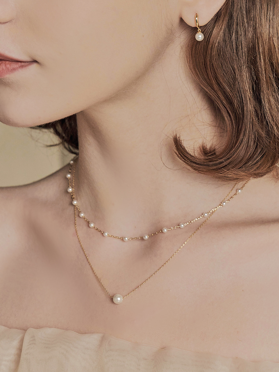 [김민주 함은정 착용] lulu pearl layered necklace