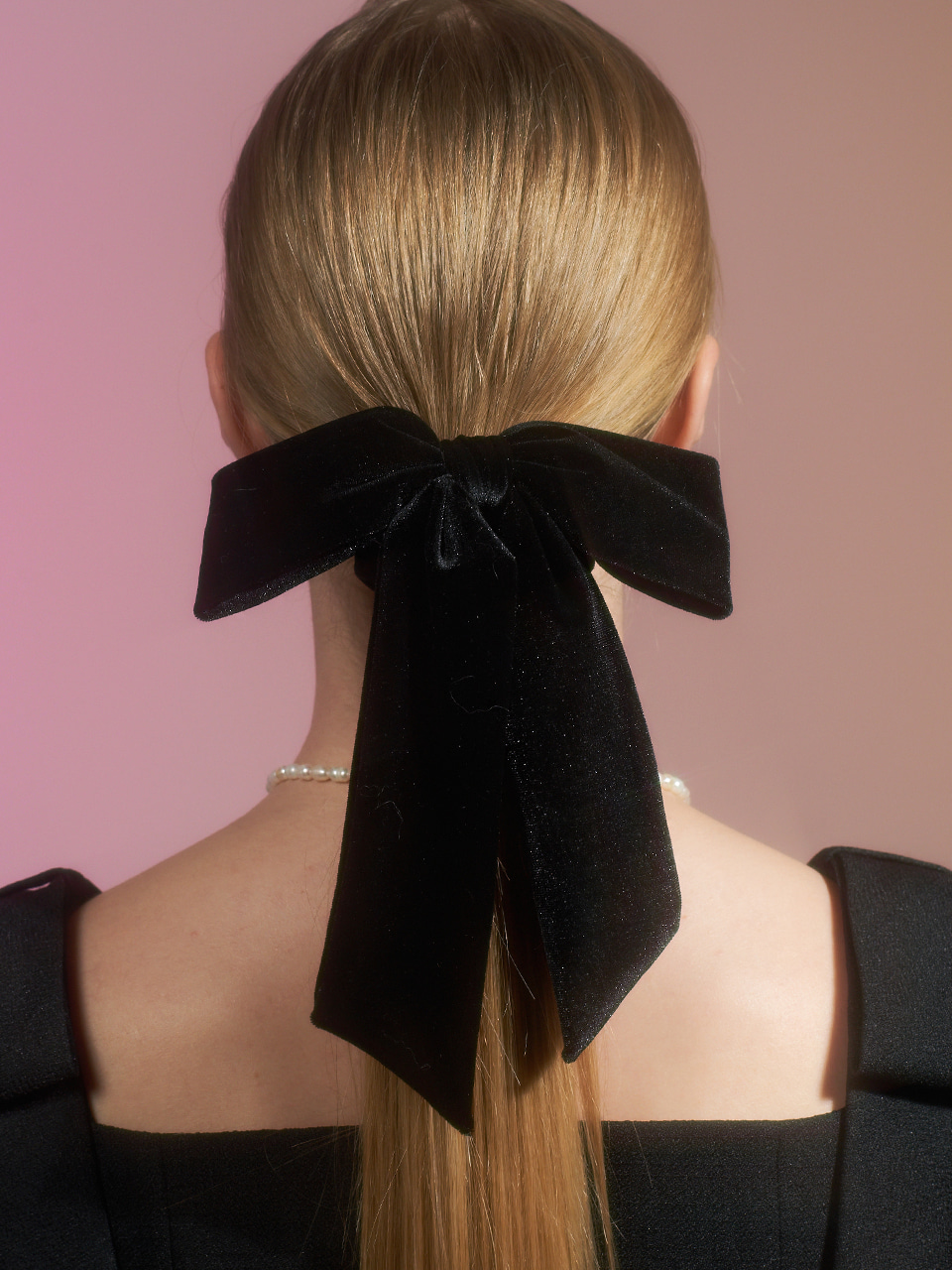 alluring ribbon scrunchie_black