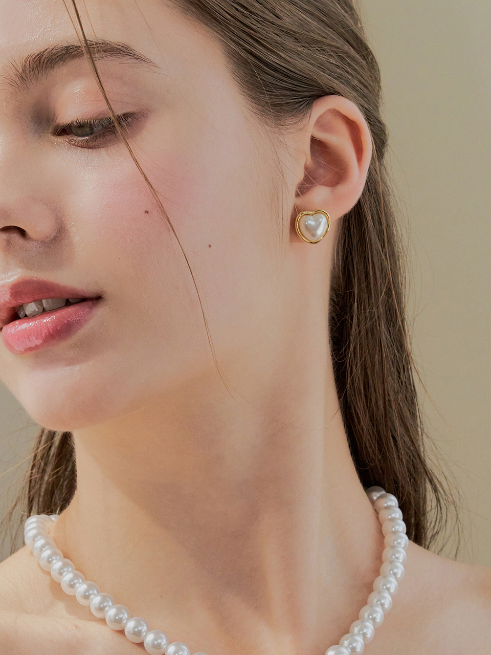 [빌리 츠키 착용] ariel heart pearl earring