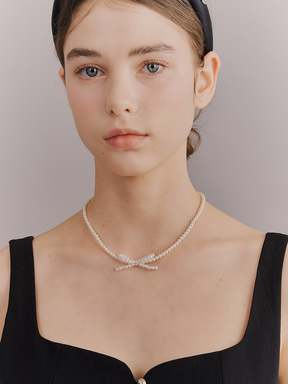 charon ribbon pearl necklace