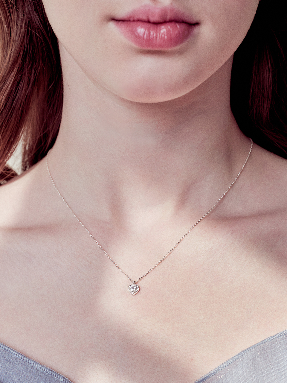 heart aurora cubic necklace