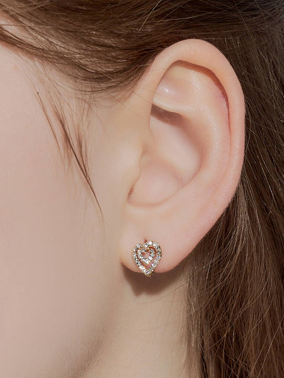 [빌리 츠키 착용] twinkle rose heart earring