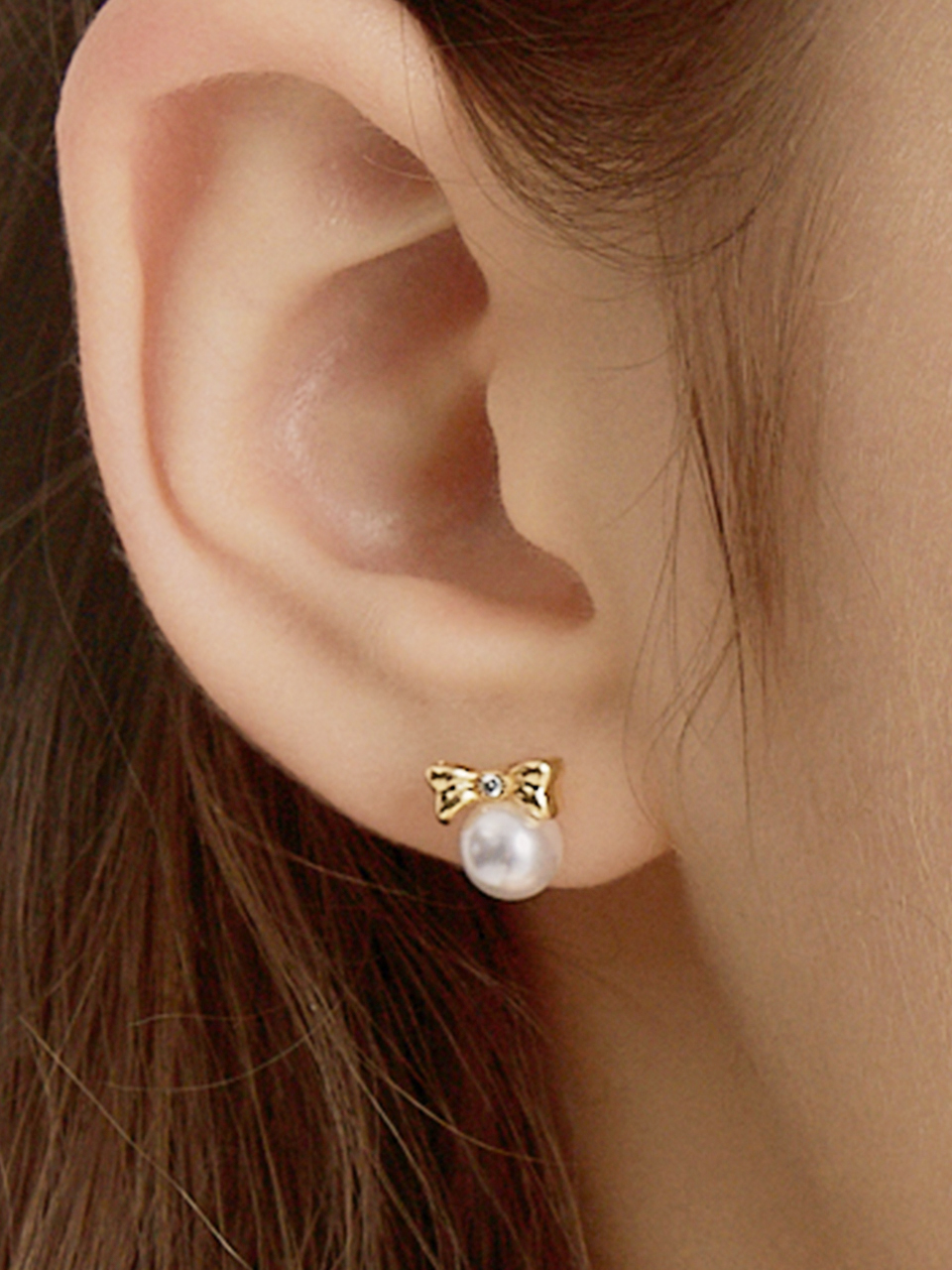 [단독][에이핑크 보미, 송해나 착용] dainty ribbon pearl earring