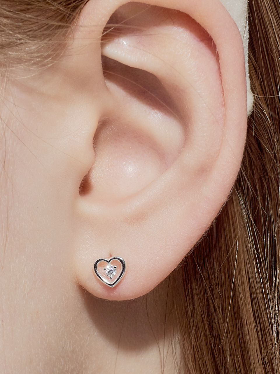 [단독][여자아이들 미연 착용] elf heart cubic earring