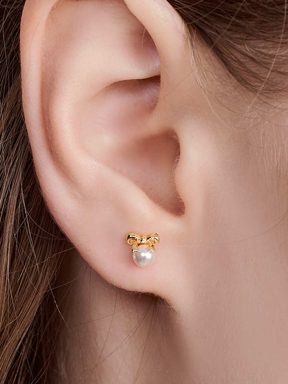 judy ribbon pearl earring
