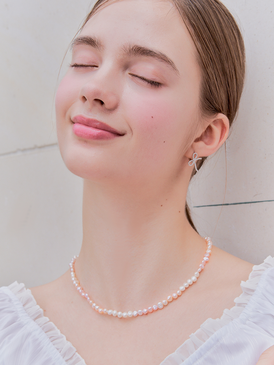 [엔믹스 지우 착용] panorama pearl necklace