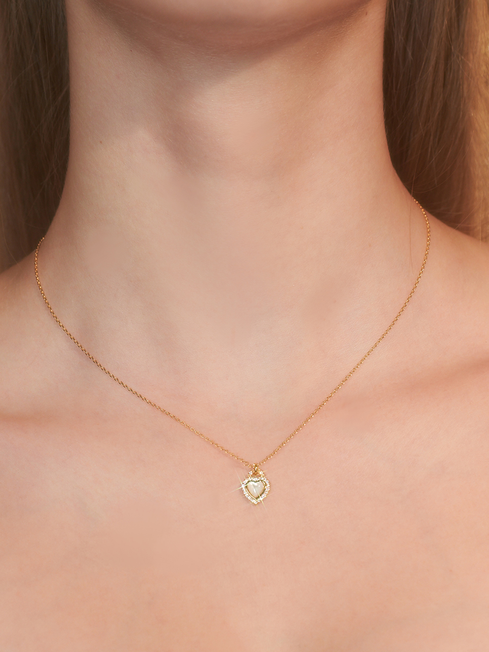 [여자아이들 전소연 착용] carol heart cubic necklace